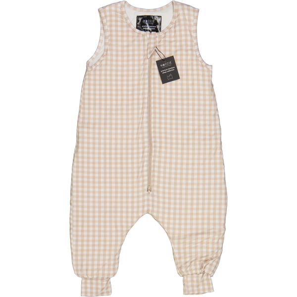 MACCIE Winter Bamboo Toddler Sleep Suit l Almond Beige Gingham
