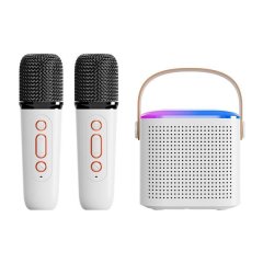 Karaoke Machine, Wireless Bluetooth Speaker With Microphone - White