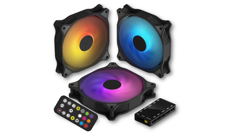 MR A TECH 12cm RGB high quality Case Cooling 3 Fans &amp; Controller Kit