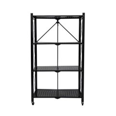 Fine Living Foldable Storage Rack - Black Metal - 4 Layers