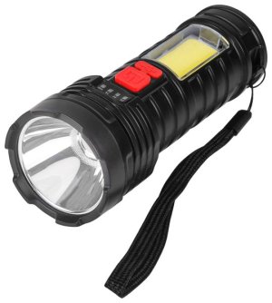Portable 3W+3W LED Flashlight with USB Recharge &amp; Li-ion Battery