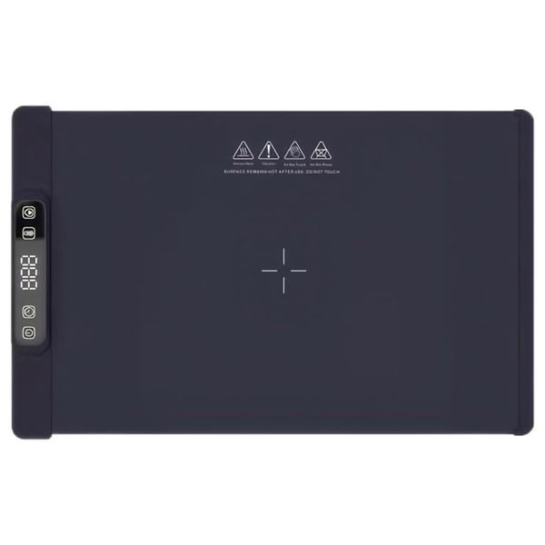 Electric Warming Tray, Portable Foldable Silicone Food Warmer Mat - Black