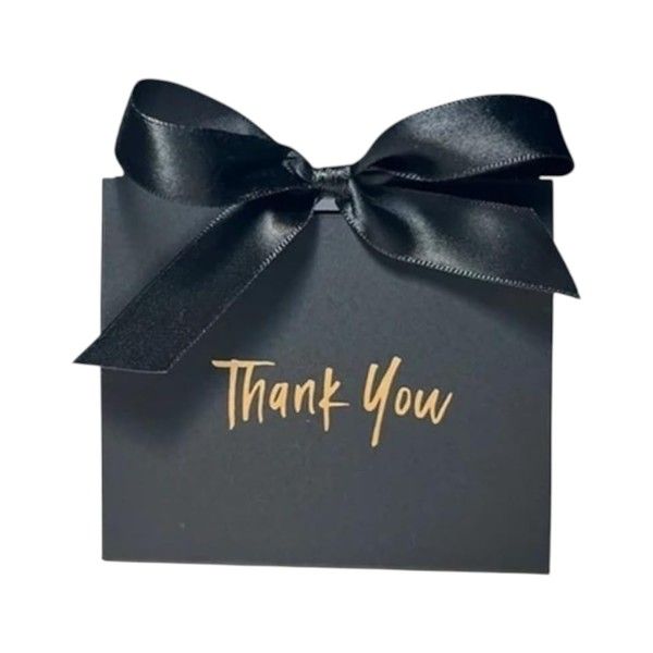 10-Piece "Thank You" Design Elegant Mini Gift Boxes - Black