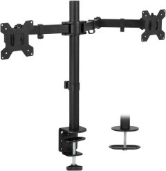 UKAY 17" to 32" inch Dual Articulating Monitor Desktop Mount / Bracket