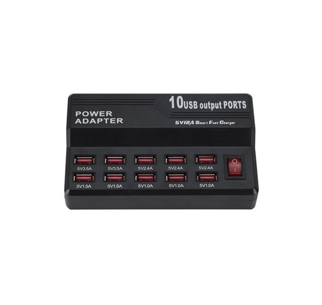10 Port USB Smart Charging Hub Multiple USB Desktop Charger Station,US Plug