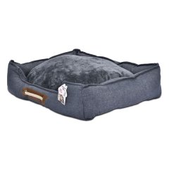 Pet Bed for Dogs &amp; Cats - Imitation Linen Fabric, Anti-Slip Base | Zabava