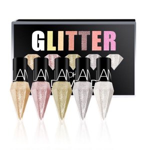 5 Piece Glitter Liquid Eyeliner Set 5 Colors Metallic Shimmer Diamond Eyeliner