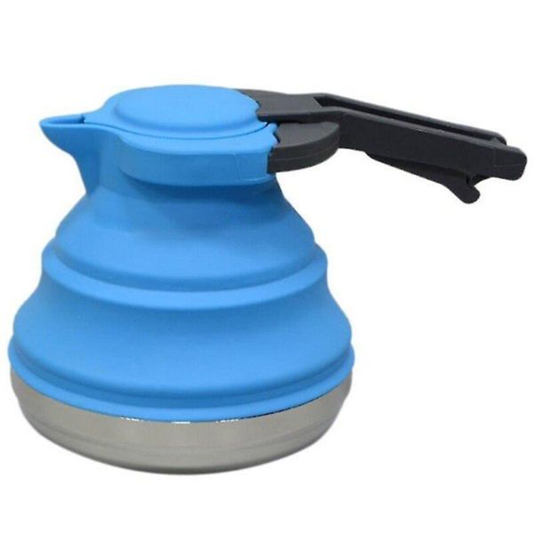 Collapsible Silicone Kettle Stainless Steel Base, Food Grade Silicone 1.5L