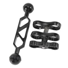 Aluminum Alloy Scuba Dual Ball Joint Arm And 1 Set Butterfly Clip Mount