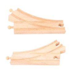 BigJigs Rail Curved Points (Pack of 2) Wooden Train Set Expansion Pack