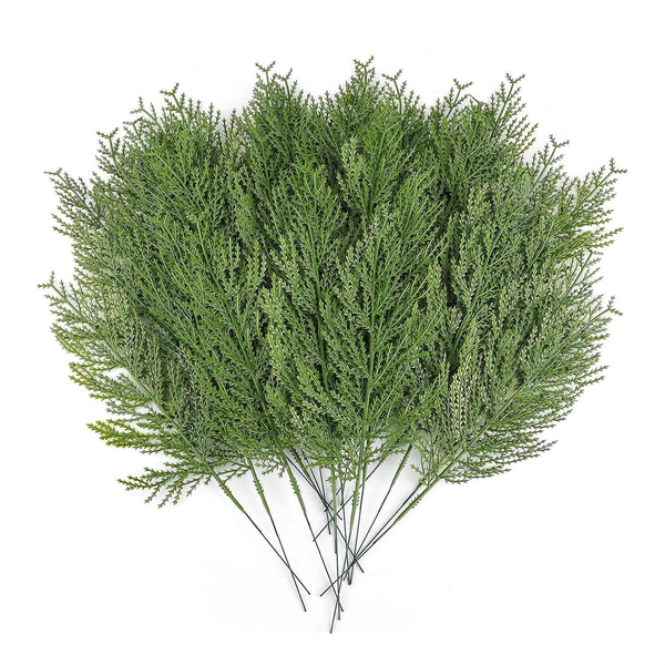40 Pcs Artificial Cedar Sprigs Faux Cedar Spray Branches Cedar Cypress Stem