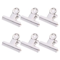 DELI 6PCS 51mm Binder Clips Compact Durable Iron Paper Fasteners Grip