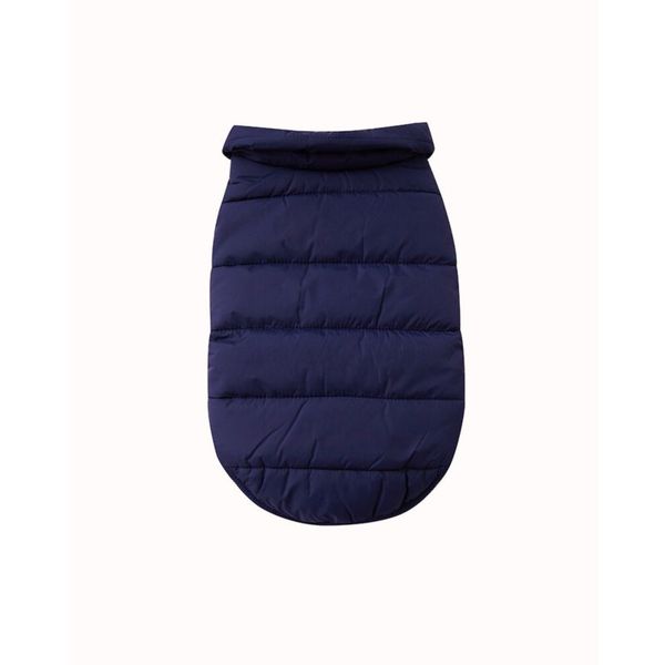 Dog Fleece Lined Puffer Jacket - Navy Blue -Medium