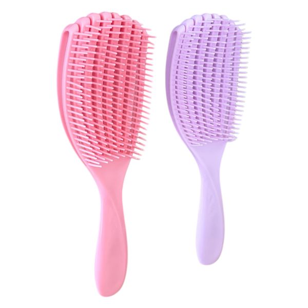 Set of 2 -Detangling Hair Brushes Comb Massager Wet &amp; Dry All Hair Type
