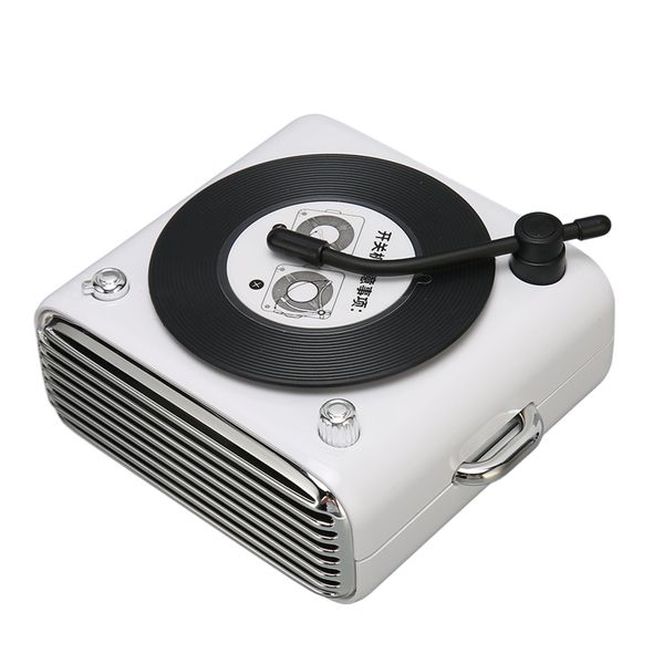 BT5.0 Speaker, Vinyl Record, White
