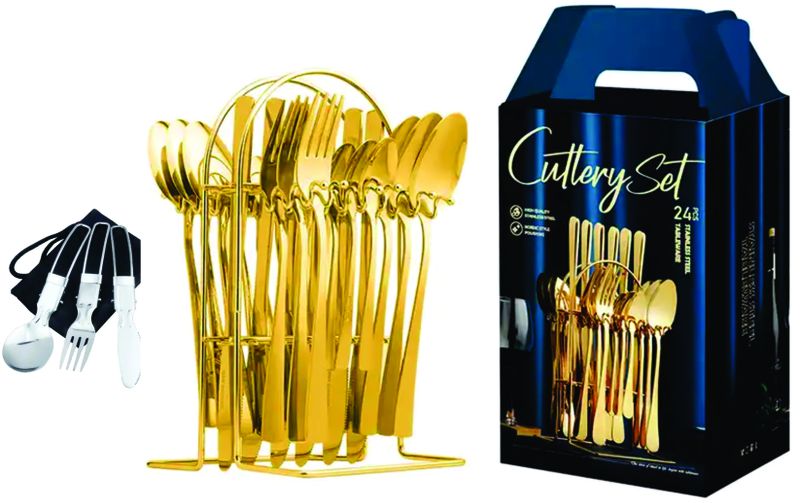 Optic life Black 24 Kitchen Utensil Cutlery Set