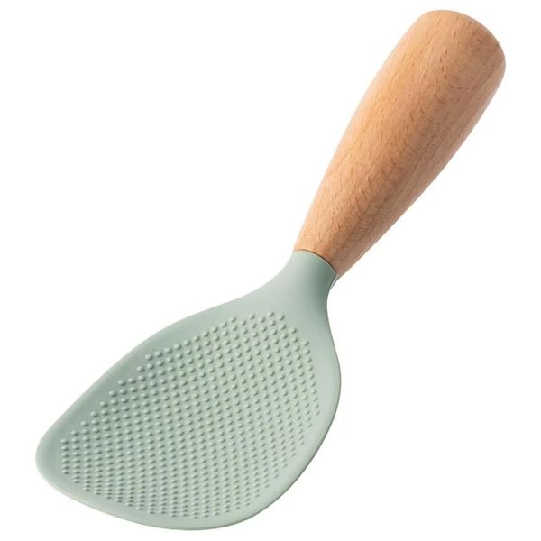 IPSTYLE Silicone Spoon Non-stick Cooking Spoon Anti-Scalding Rice Spoon