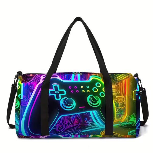 GameMode Retro Gamer Design Large Capacity Travel Duffel Gym Bag