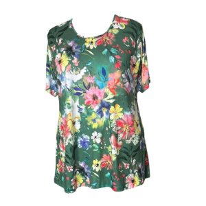Plus Size Green Bon Bon Floral Top