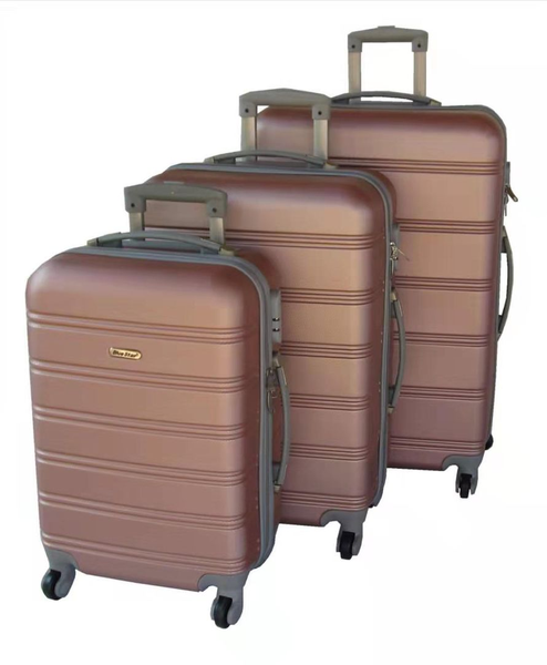 Blue Star Pink ABS HardShell Spinner Trolley Luggage Set - Lightweight - 3 Piece