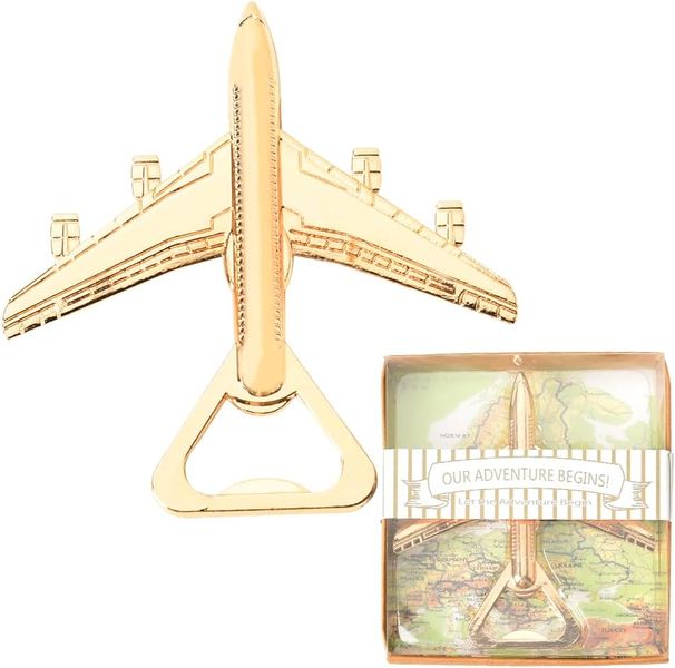 BasicX Airplane Bottle Opener 2-Pack - Alloy, Compact, Wedding Party Favor