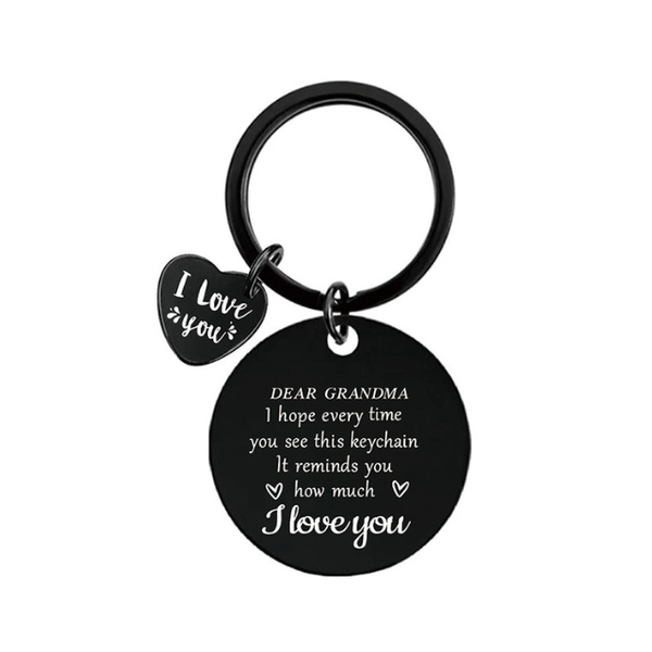 Black Charm Keyring GrandMa Appreciation Love Novelty Gift - Dear Grandma