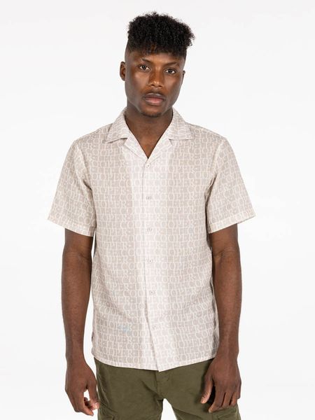 Lee Cooper Men's SS Button Shirts: Grover Cream