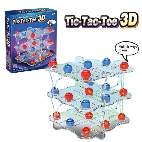 3D Tic-Tac-Toe Board Game For The Whole Family - High Quality Materials