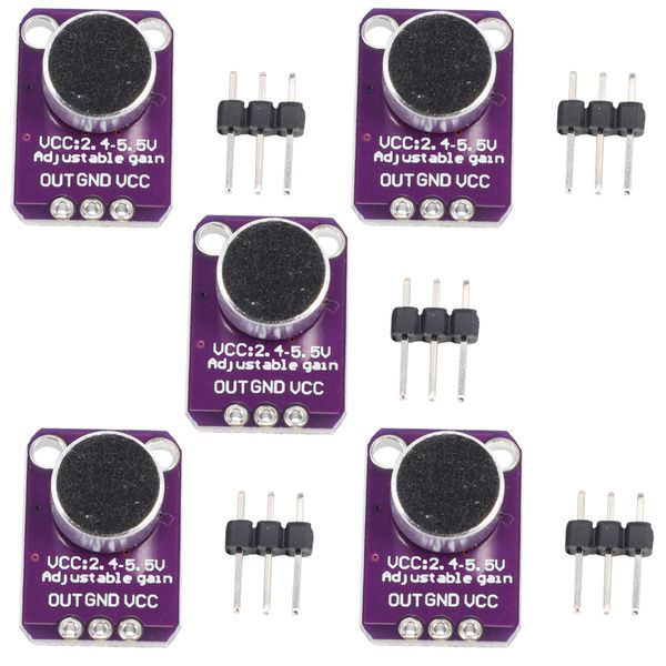 5Pcs GY-MAX4466 Electret Microphone Amplifier MAX4466 Module
