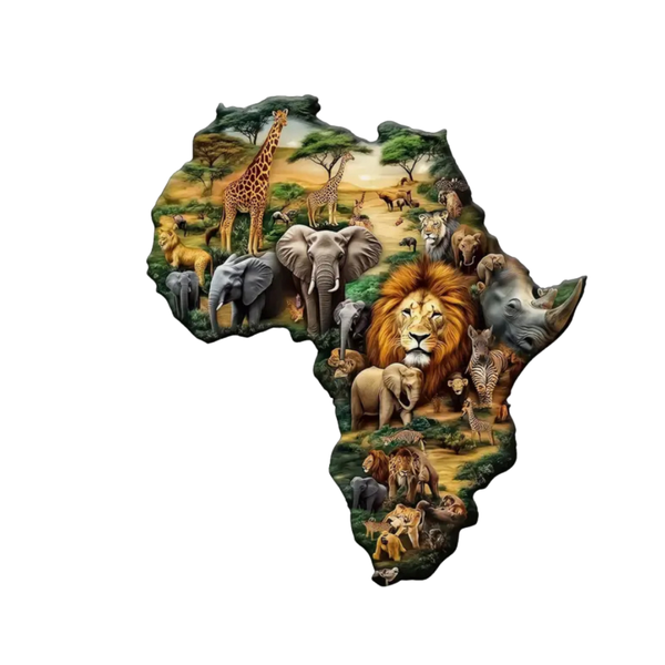 Wild Heart of Africa - Wooden Animal Jigsaw Puzzle for Adults/ Kids