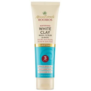 African Extracts Rooibos Mattifying White Clay Wash, Scrub &amp; Mask