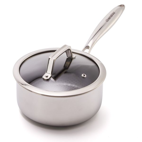Chenshia 2pc Multi Use Stainless Steel Sauce Pan Non-Stick Ceramic Cookware