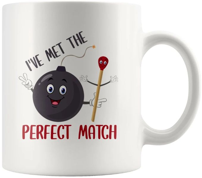 Perfect Match Boyfriend Girlfriend Anniversary Valentine Gift Mug