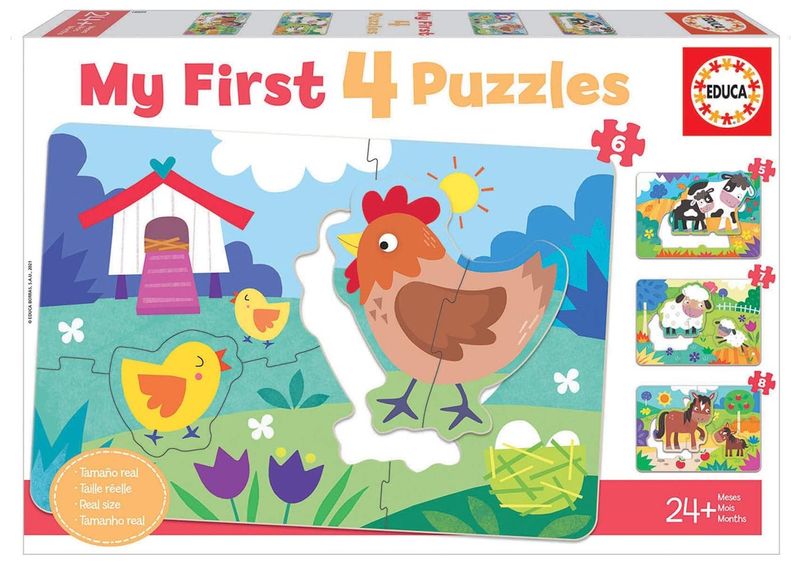 Educa Progressive My First Puzzles - Farm Mother and Babies 4 Puzzles
