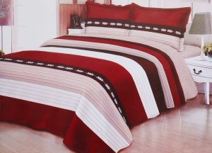 5 PiecesSolid Embossed Bedspread Bed Cover E