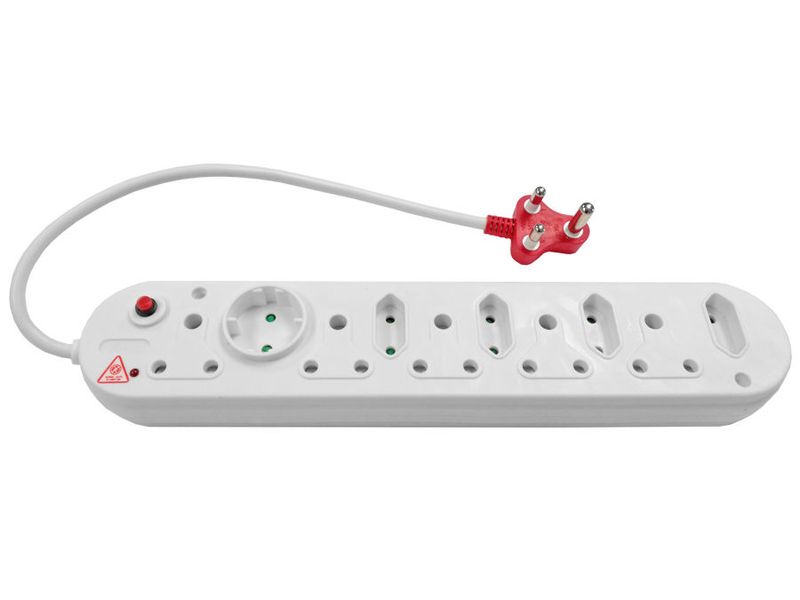 Surged Multi-Plug 5x16A 5x5A 0.5m Cord: MP-10WSUR