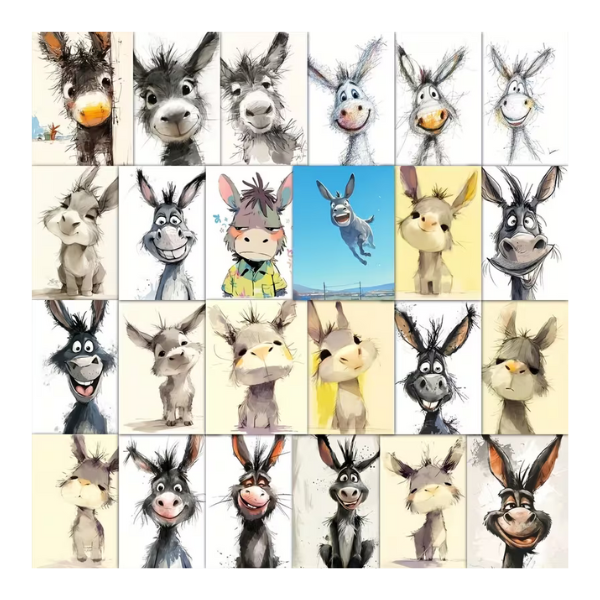 Scruffy Donkey Sticker Set