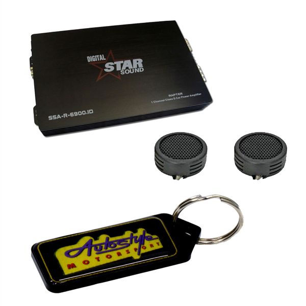 Starsound 1600rms 1ohm Digital Amplifier &amp; Evo Tweeters &amp; Key Holder