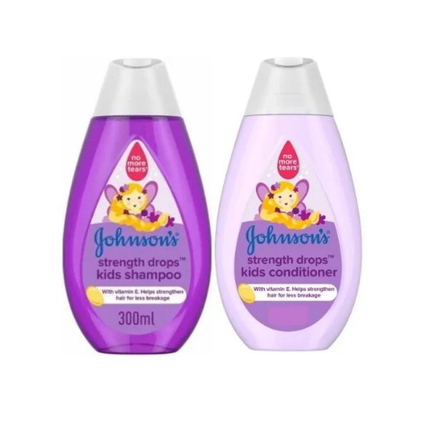 Johnson's Strength Drops Kids Shampoo and Conditioner 300ml - Combo Pack