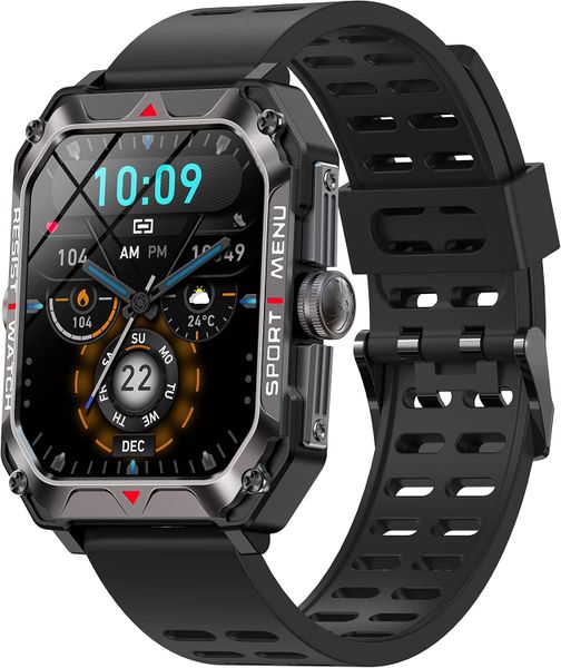 Men's Smartwatch, 2.02 Inch IP68 Waterproof Military Sports Watch
