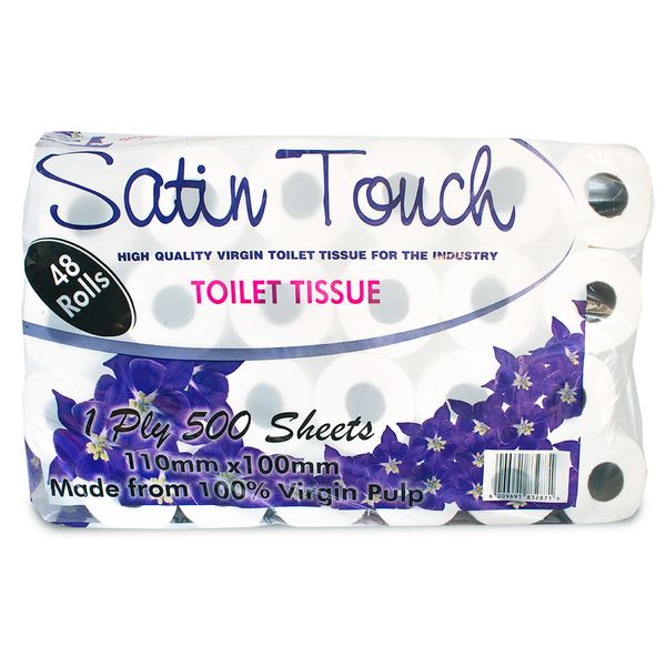 Satin Touch Toilet Paper Tissue - 1 Ply - 48 Rolls