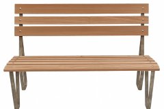Shrike Bench, Hardwood with Stainless Steel Frame
