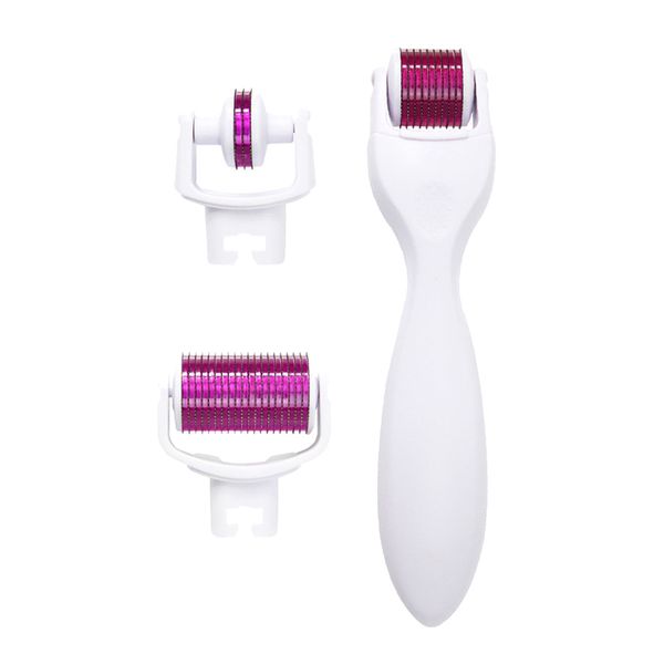 3 in 1 Titanium Face Skin Care Derma Roller Kit- White