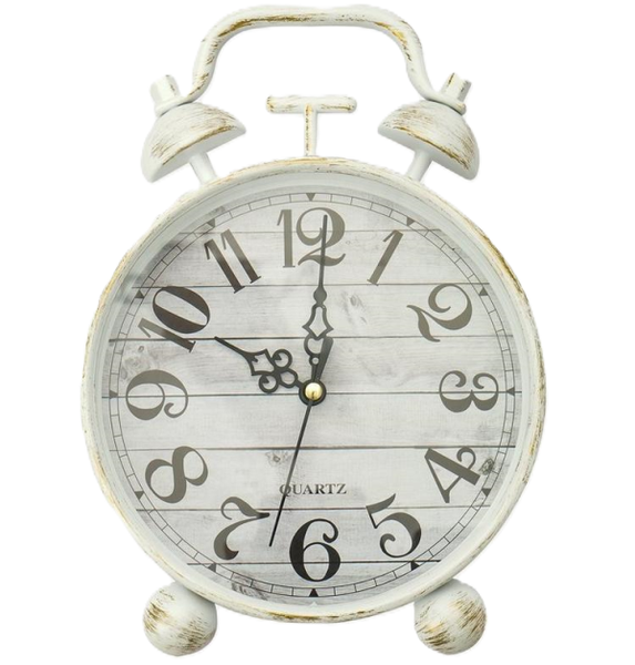 Industrial Mantel Grey Plastic Battery Powered Analogue Clock 27cm