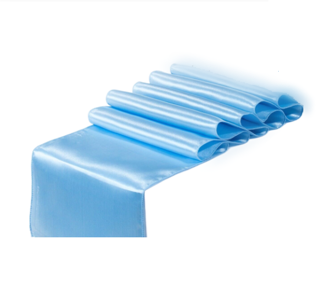 3m Blue Satin Table Runner