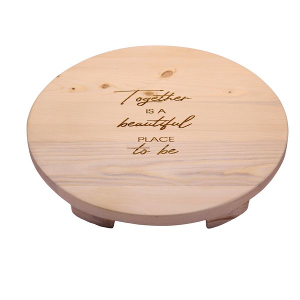 Launch Republic Multi-Purpose Round Wooden Board Engraved Thank You