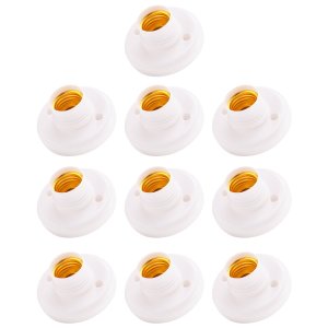 10Pcs E27 Plastic Screw Lamp Holder Round Lamp Holder
