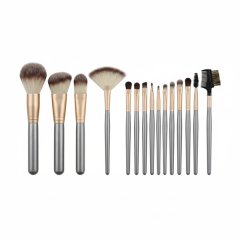 18-Piece Makeup Brush Set in Pink Pouch | Champagne
