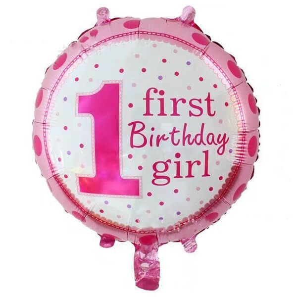 Baby Girl Pink 1st Birthday Balloon - 1 Piece