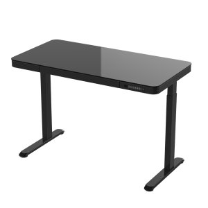 Rogueware Electric Rectangular Glass-Top Height Adjustable Desk -Black
